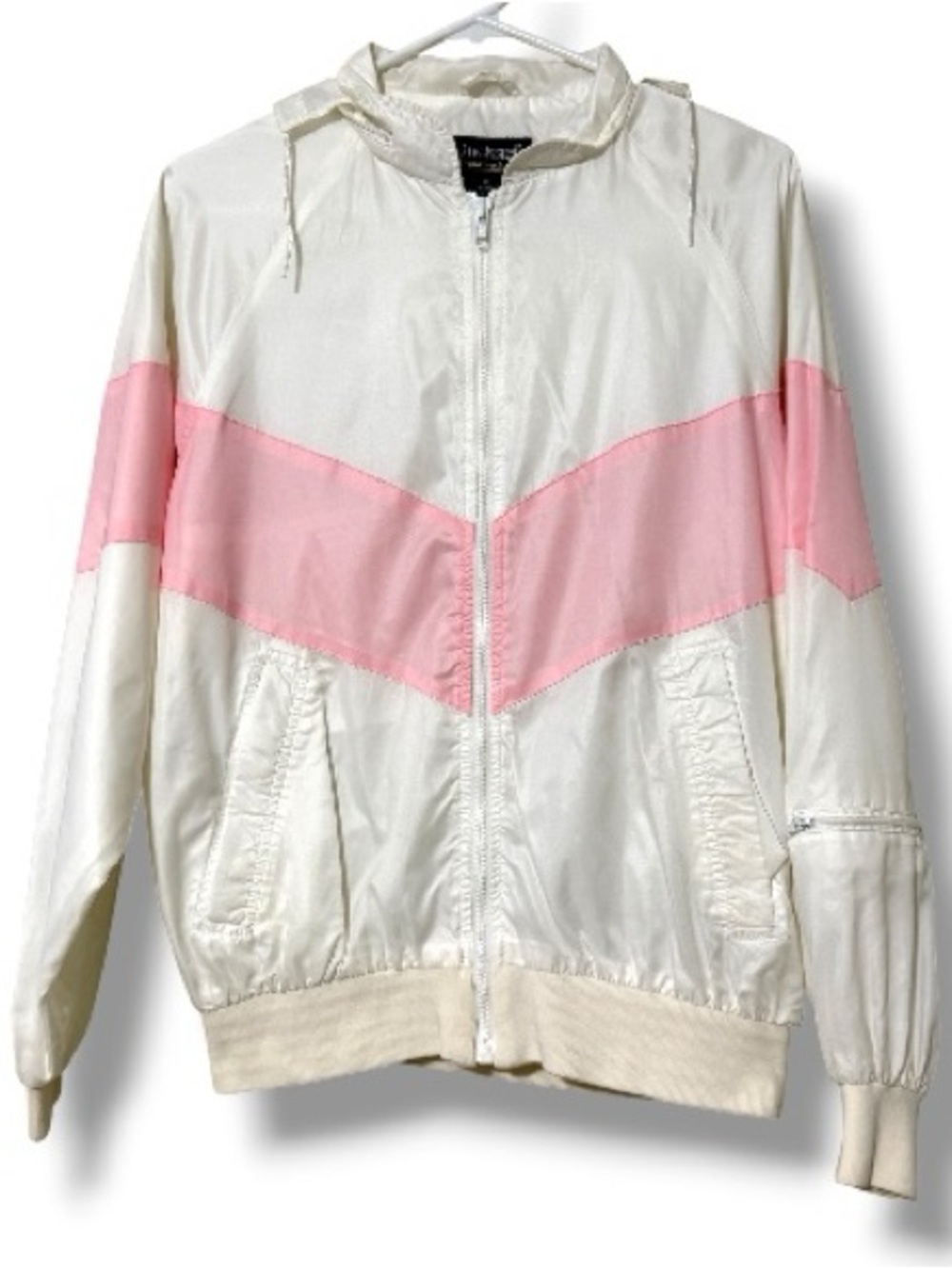 Duckster size medium ladies windbreaker jacket with hideaway hood full zip
